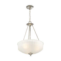 Minka Lavery® 1730 Series 3-Light Pendant in Polished Nickel with Glass Shade