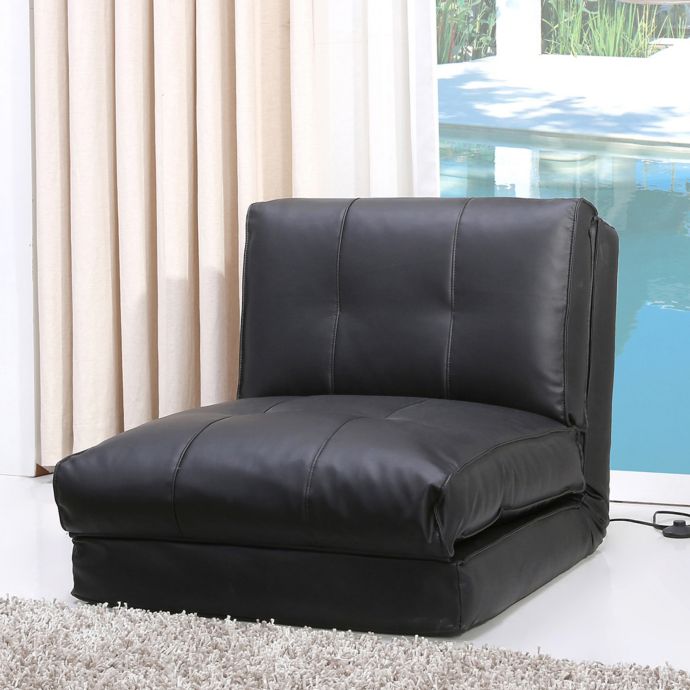 Abbyson Living Finley Single Sleeper Chair In Black Bed Bath