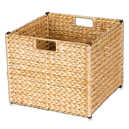 Alternate image 1 for Household Essentials® Banana Leaf Wicker Collapsible Storage Bin