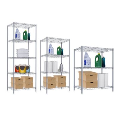 Home Basics NEW 4 Tier Steel Layer Grey Wire Shelves Shelving 46.5" Tall WS00691