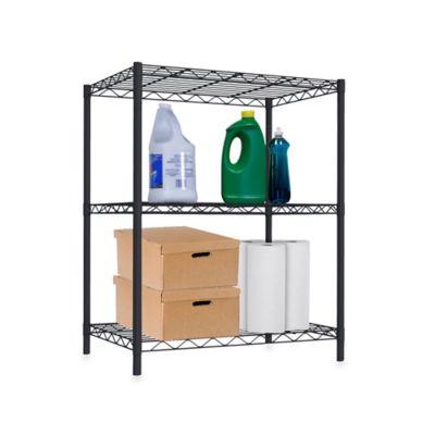 Home Basics&reg; 3-Tier Wire Shelf in Black
