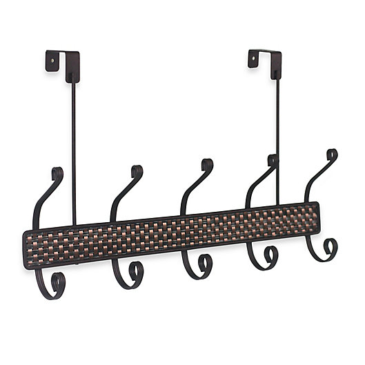 Alternate image 1 for Home Basics® Over-the-Door 5-Hook Hanger in Bronze