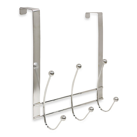 Alternate image 1 for Home Basics® Over-the-Door 3-Hook Flat Wire Hanger in Chrome