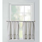 Alternate image 0 for Bee &amp; Willow&trade; Striped Ruffles 24-Inch Window Curtain Tier Pair in Grey/Ivory