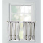 Bee &amp; Willow&trade; Striped Ruffles Window Curtain Tier Pair in Grey/Ivory