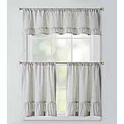 Bee &amp; Willow&trade; Striped Ruffles Window Curtain Tier Pair and Valance Collection