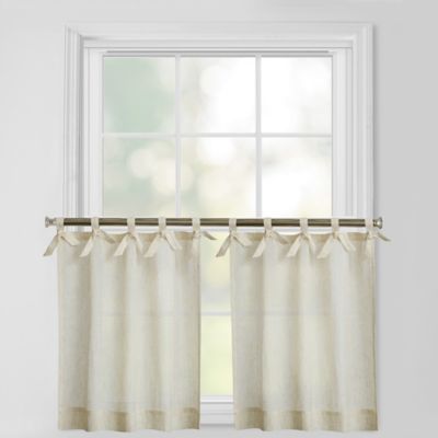 Bee &amp; Willow&trade; Tie Top Linen 2-Pack 36-Inch Window Curtain Tiers