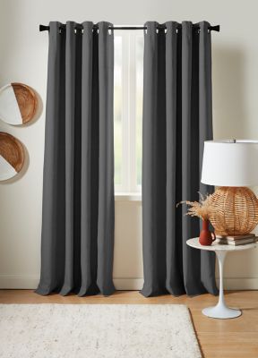 Studio 3B&trade; Cotton Linen 63-Inch 100% Blackout Window Curtain Panel in Dark Grey (Single)