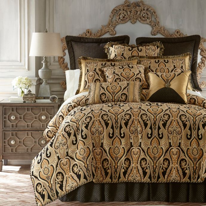 Austin Horn Classics Alexandria Reversible Comforter Set In Black