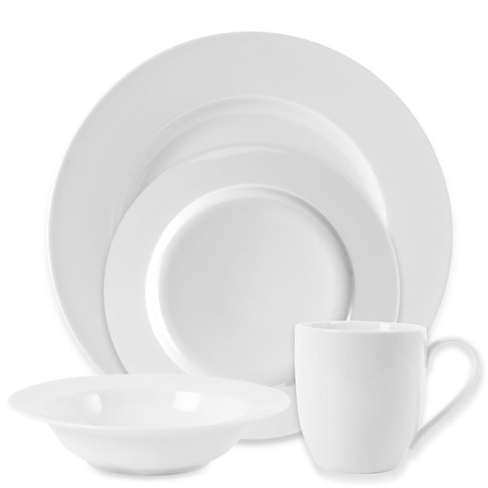 Set of 4 Everyday White by Fitz and Floyd Rim Demitasse Set Oven safe up to 250º F