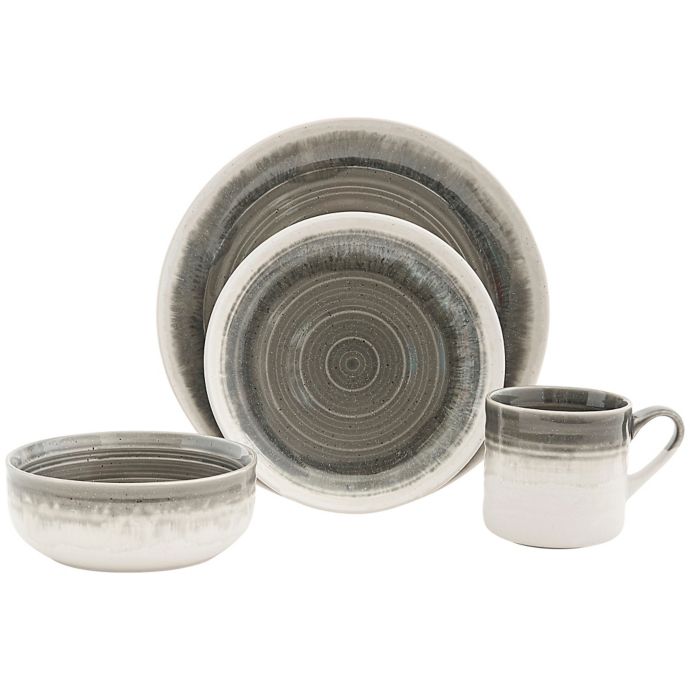 Baum Hearth 16Piece Dinnerware Set in Grey Bed Bath and Beyond Canada