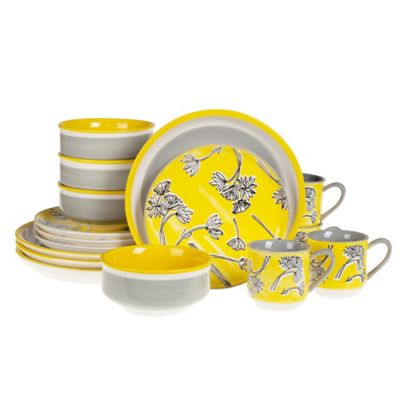 BAUM Couleur 16-Piece Dinnerware Set in Yellow