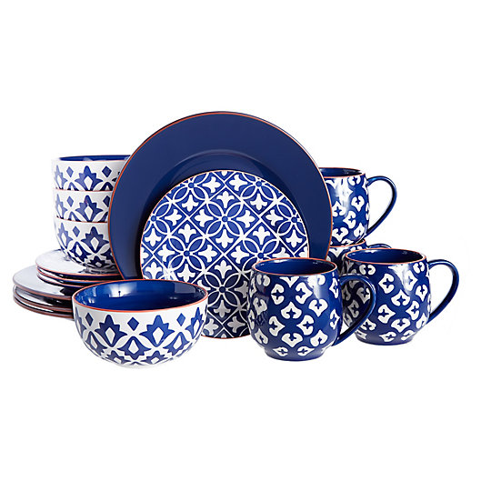 Alternate image 1 for Baum Amari 16-Piece Dinnerware Set in Blue