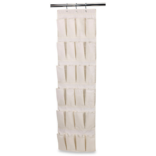 Alternate image 1 for Household Essentials® 24-Pocket Over-the-Door Shoe Organizer in Natural