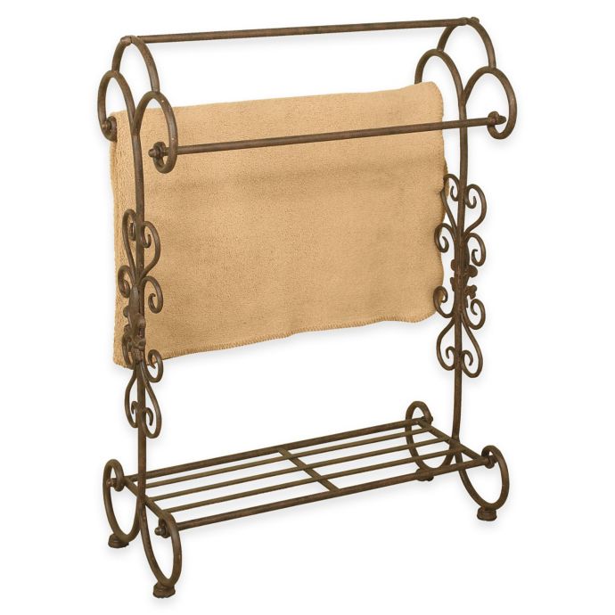 Metal Quilt Rack with Bottom Shelf in Oil Rubbed Bronze ...