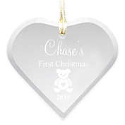 Heart Shaped &quot;First Christmas&quot; Glass Christmas Ornament