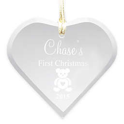 Heart Shaped "First Christmas" Glass Christmas Ornament