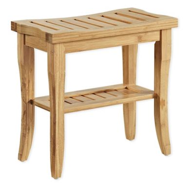 Bracken 15-Inch Bamboo Stool with Shelf. View a larger version of this product image.