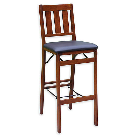 Linon Home Mission Back Folding Bar, What Height Should Kitchen Bar Stools Bed Bath And Beyond