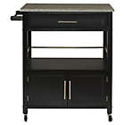 Alternate image 5 for Cameron Kitchen Cart with Granite Top in Black