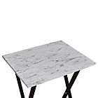 Alternate image 3 for Knollwood Studio 5-Piece Faux Marble Tray Table Set in White