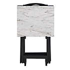 Alternate image 5 for Knollwood Studio 5-Piece Faux Marble Tray Table Set in White