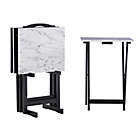 Alternate image 6 for Knollwood Studio 5-Piece Faux Marble Tray Table Set in White