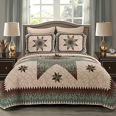 Donna Sharp Sea Breeze Star 3-Piece Full/Queen Quilt Set in Beige. View a larger version of this product image.