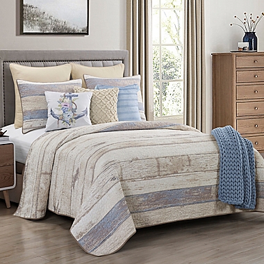 Donna Sharp Bleached Boardwalk 2-Piece Twin Quilt Set in Blue. View a larger version of this product image.