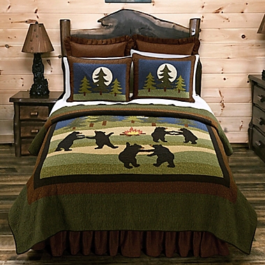 Donna Sharp&reg; Bear Dance Full/Queen Quilt in Blue. View a larger version of this product image.