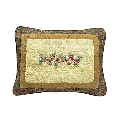 Donna Sharp&reg; Cabin Raising Pinecone Standard Pillow Sham in Beige. View a larger version of this product image.