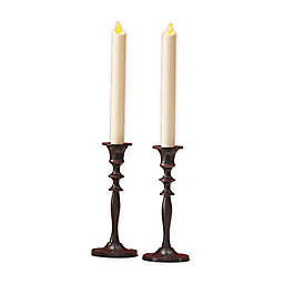 Luminara® Real-Flame Effect 8-Inch Battery Operated Taper Candles in Ivory (Set of 2)