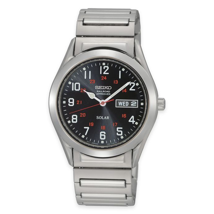 Seiko Men's 38mm Round Dial Classic Solar Watch in Stainless Steel