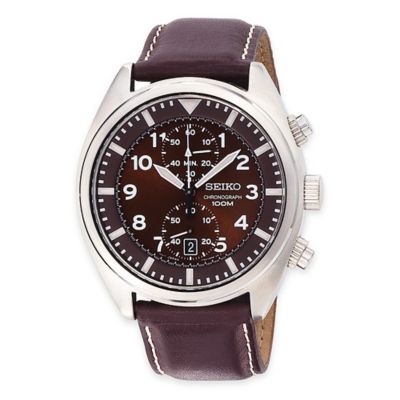 seiko 43mm men's chronograph casual watch