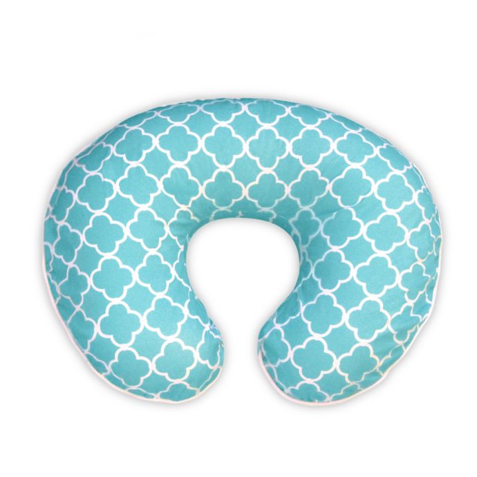 Boppy Classic Plus Reversible Slipcover In Teal Trellis Bed