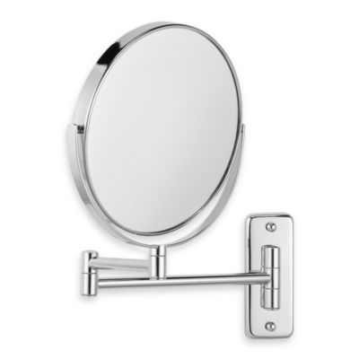Jerdon Wall Mount 8X/1X Magnifying Swivel Dual-Sided Mirror in Chrome