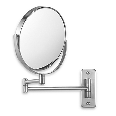 Jerdon Wall-Mount 8X/1X Magnifying Swivel Mirror in Nickel. View a larger version of this product image.