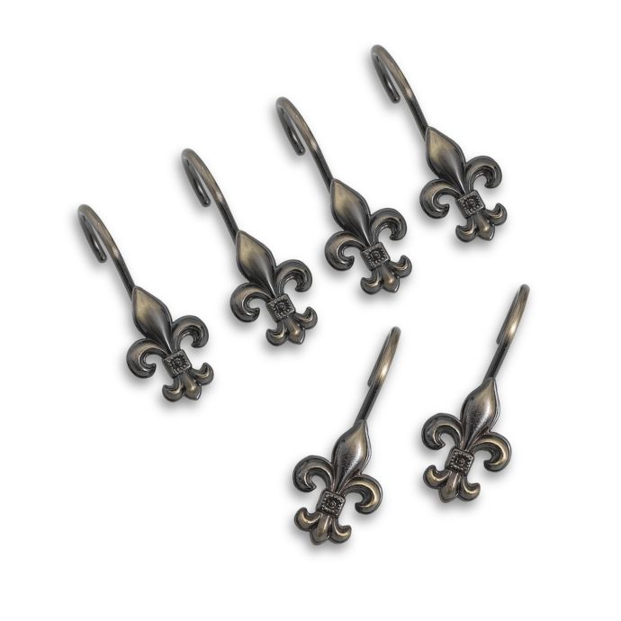 Croscill Fleur De Lis Antique Shower Curtain Hooks Set Of 12
