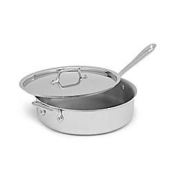 All-Clad D3 Stainless Steel 4 qt. Covered Saute Pan with Helper Handle