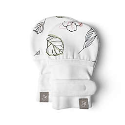 goumi Size 0-3M Abstract Floral Organic Cotton Mitts