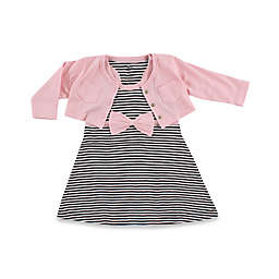 BabyVision® Hudson Baby® Size 18-24M Racerback Dress with Cardigan Set in Black/Pink