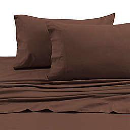 Tribeca Living 170 GSM Solid Flannel Deep Pocket Twin Sheet Set in Chocolate
