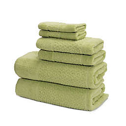 Mei-tal Turkish Cotton Jacquard 6-Piece Bath Towel Set in Green