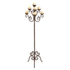 Alternate image 2 for Ridge Road D&eacute;cor 7-Light Scroll Iron Floor Candelabra in Brown