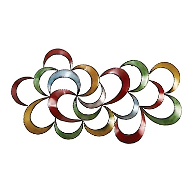 Ridge Road Decor Multi-Colored Abstract 35-Inch x 17-Inch Metal Wall Sculpture. View a larger version of this product image.