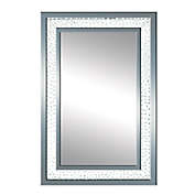 Ridge Road Decor Glam 31.5-Inch x 47.3-Inch Rectangular Wooden Wall Mirror with Glass Jewels in Blue