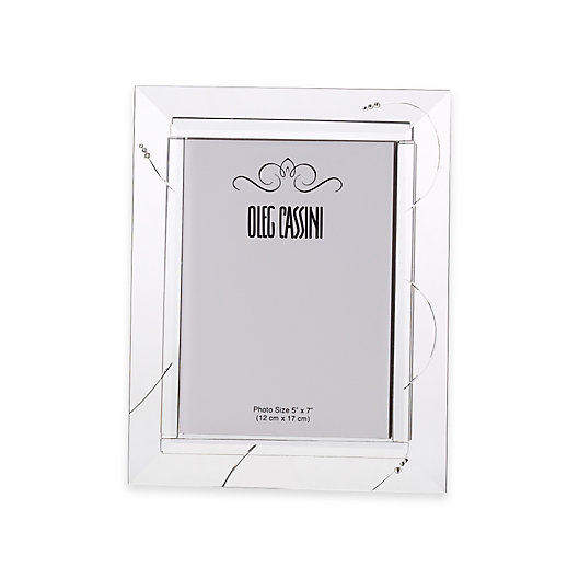 Alternate image 1 for Oleg Cassini Tiara Crystal 5-Inch x 7-Inch Picture Frame