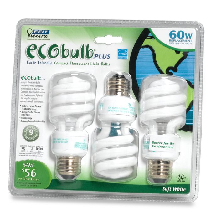 Feit Electric ecobulb® Plus 60Watt Compact Fluorescent Light Bulb (3