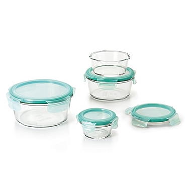 OXO Good Grips&reg; Smart Seal Glass Round Food Storage Set. View a larger version of this product image.