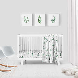 Goumi® Organic Cotton Botanical 3-Piece Crib Bedding Set in Green/White